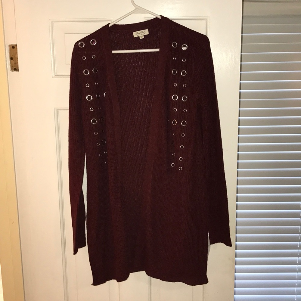 Maroon Throw Over Sweater